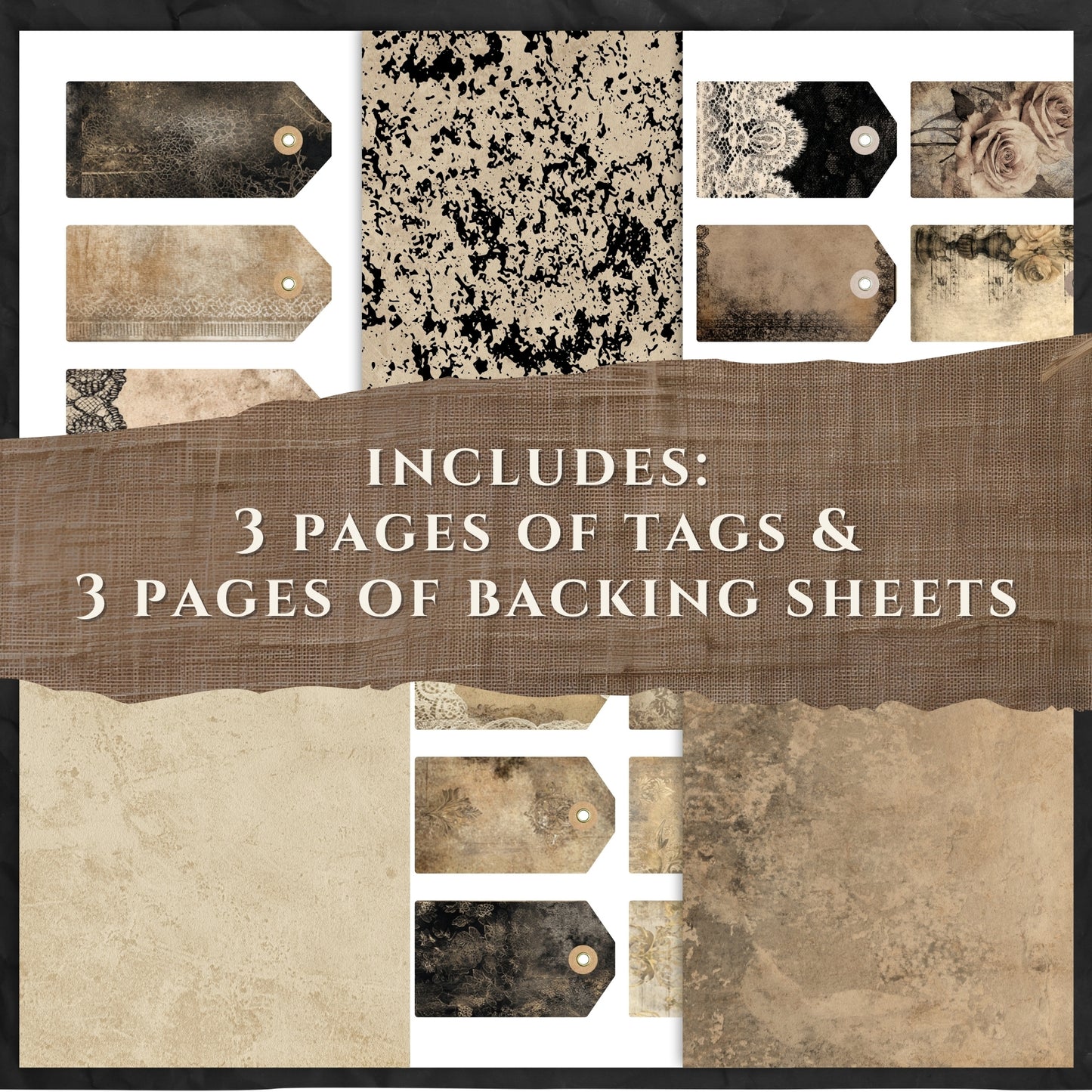 Grunge Ephemera Tags