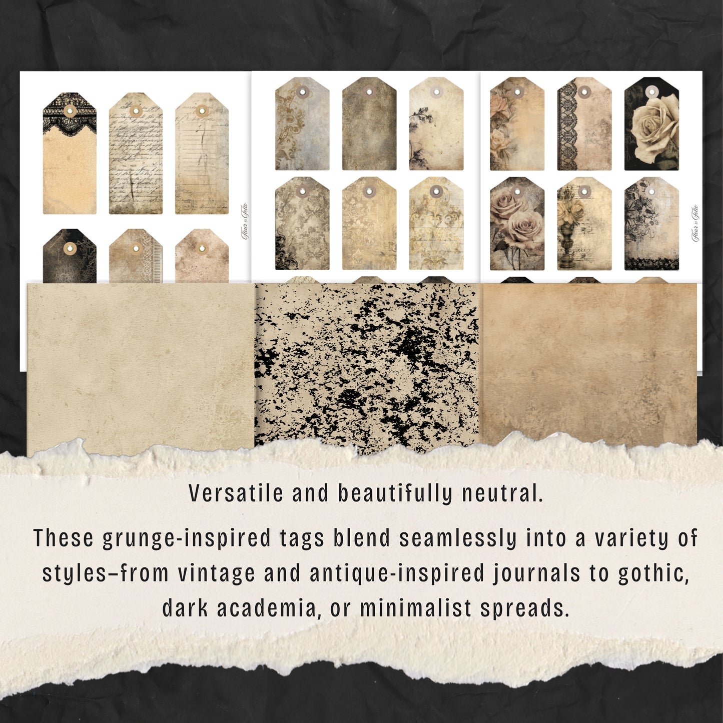 Grunge Ephemera Tags